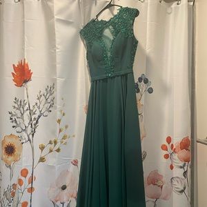 Long formal green dress